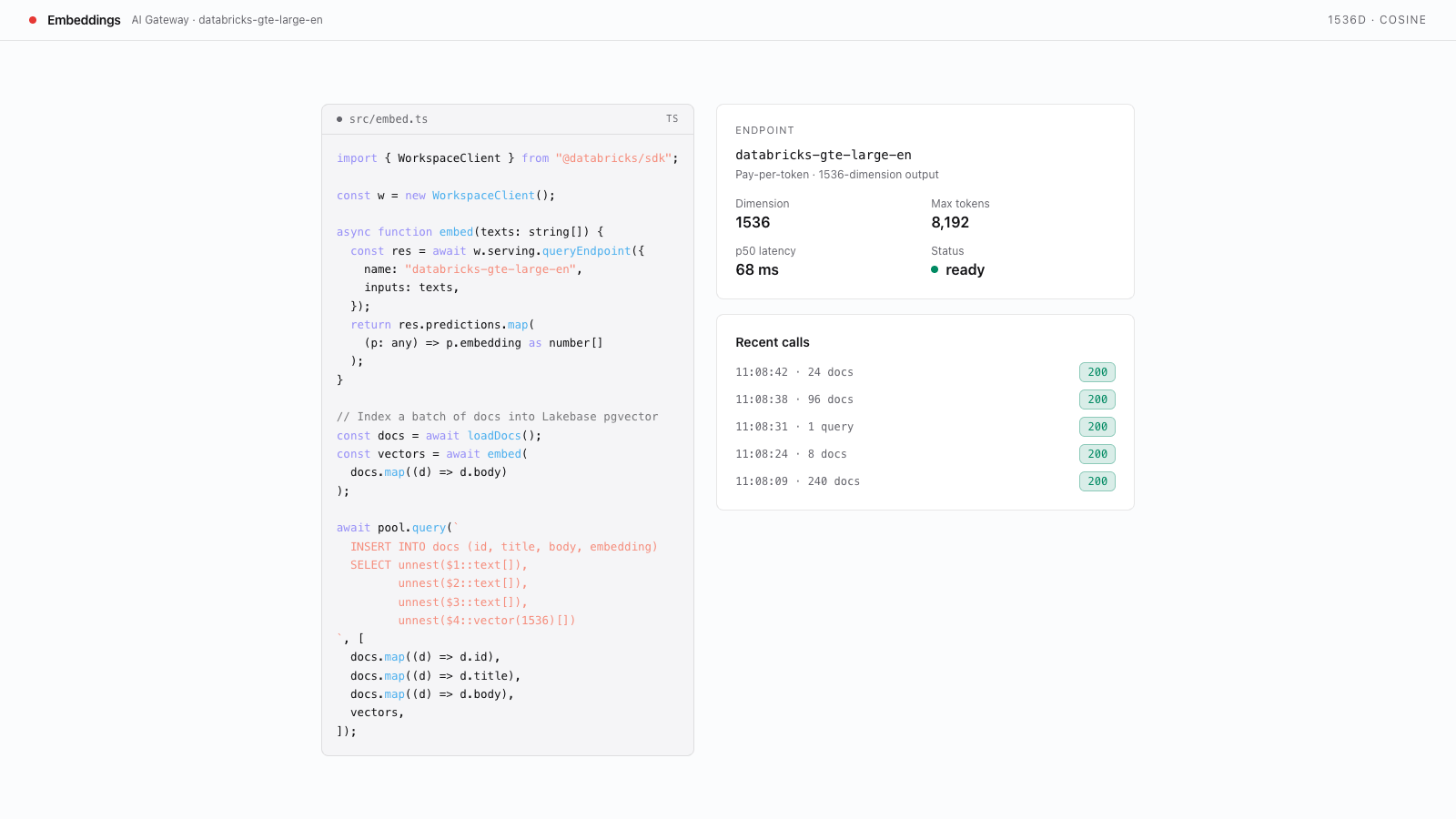 Generate Embeddings with AI Gateway preview